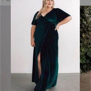 Baltic Born Velvet Green Wrap Dress
